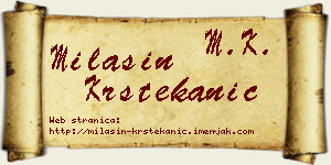 Milašin Krstekanić vizit kartica